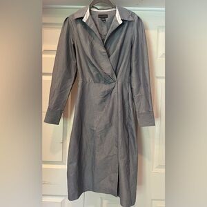 Banana Republic Pin Striped Gray Dress Women’s 4 Career Office Church